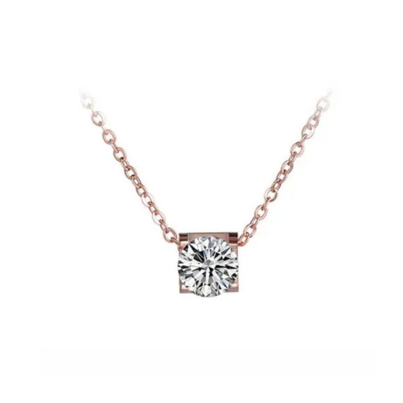 Fashion Jewelry Jewelry - Rose Gold Diamond Pendant Necklace